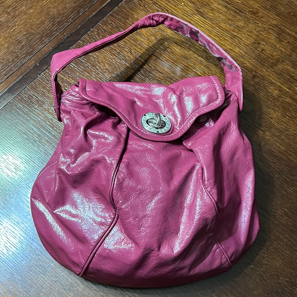 Marc by Marc Jacobs Shoulder Bag Purse Optional Chain Patent Leather Pink/Purple